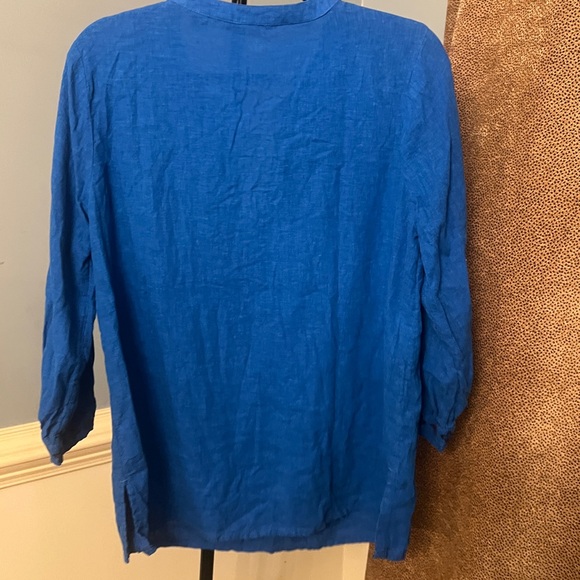 Beautiful by lower c’è zeroion Blue Embroidered Tunic Top medium - Picture 2 of 6